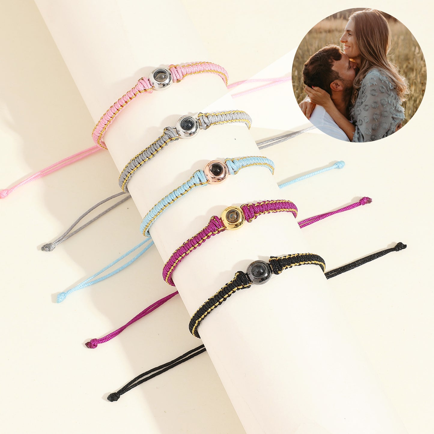 JSJOY Projection Bracelet Photo Bracelet Personality picture Couples bracelet Minimalism Jewelry Commemorative Gift