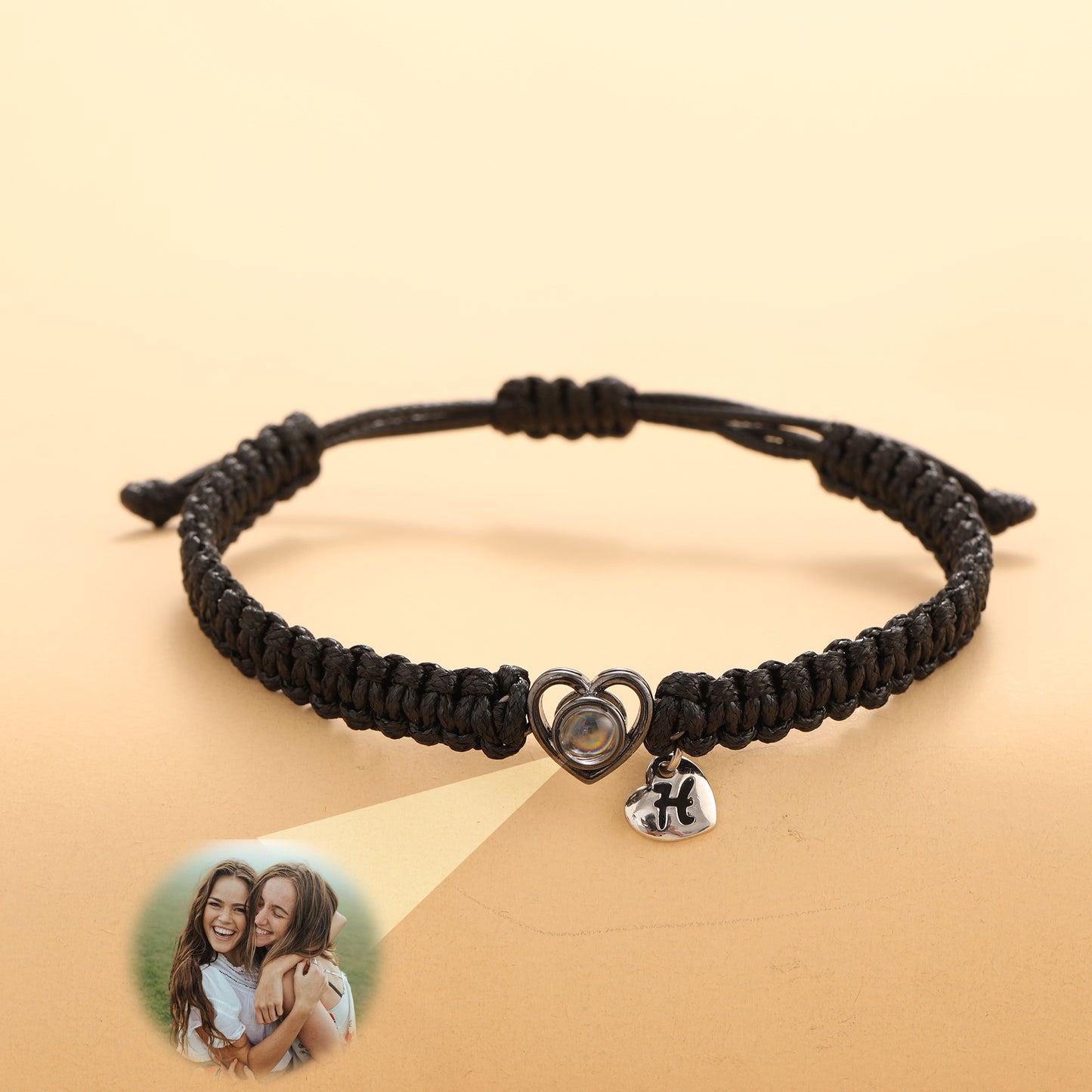 JSJOY Custom Photo Projection Bracelet Picture Bracelets For Couples Minimalist Handmade Bracelet Personalized Jewelry Memorial Gift For Her Him