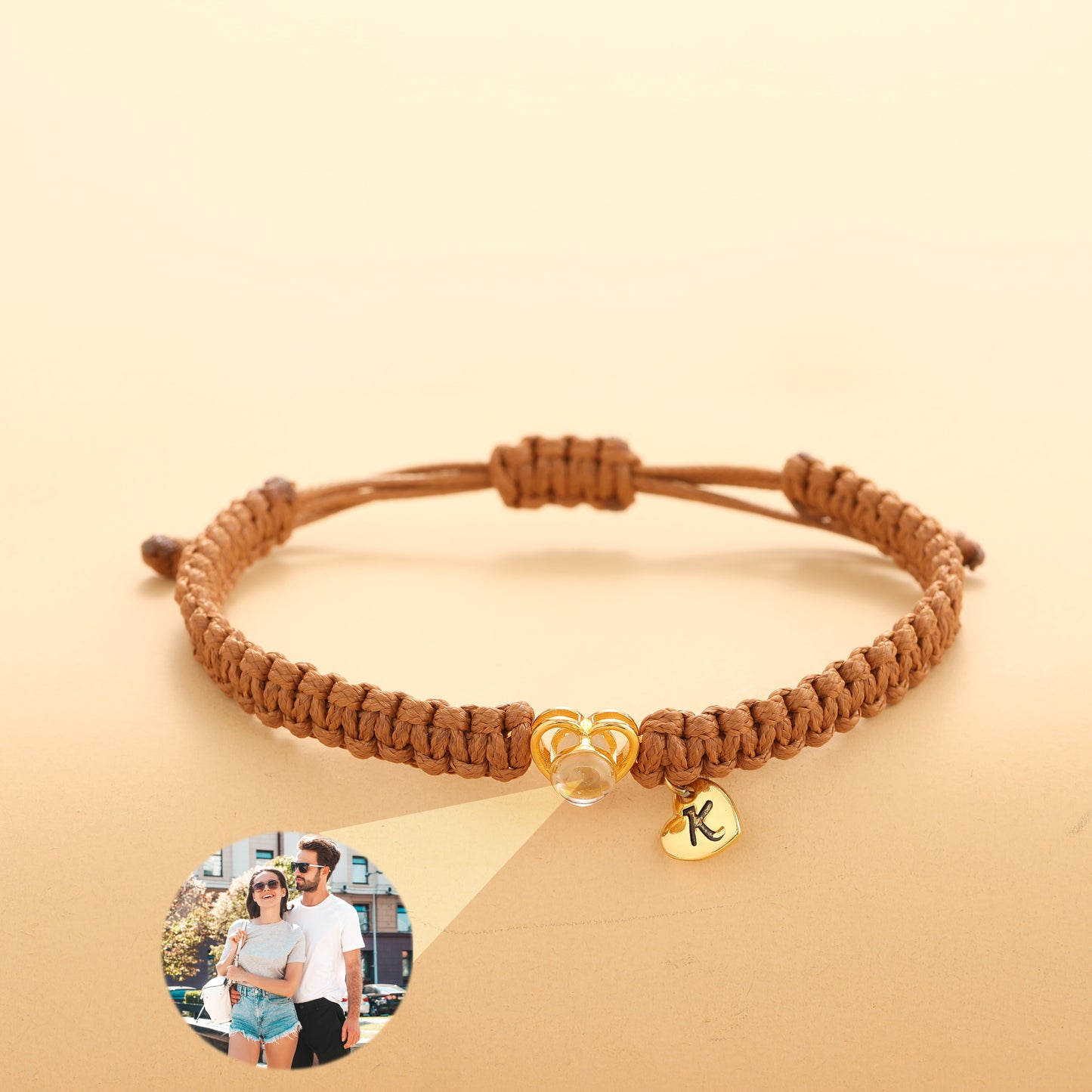 JSJOY Custom Photo Projection Bracelet Picture Bracelets For Couples Minimalist Handmade Bracelet Personalized Jewelry Memorial Gift For Her Him