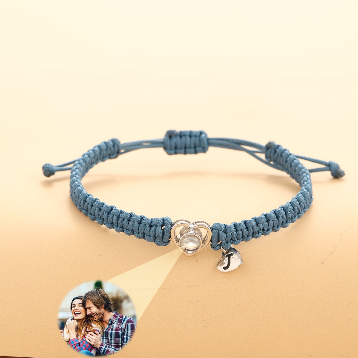 JSJOY Custom Photo Projection Bracelet Picture Bracelets For Couples Minimalist Handmade Bracelet Personalized Jewelry Memorial Gift For Her Him