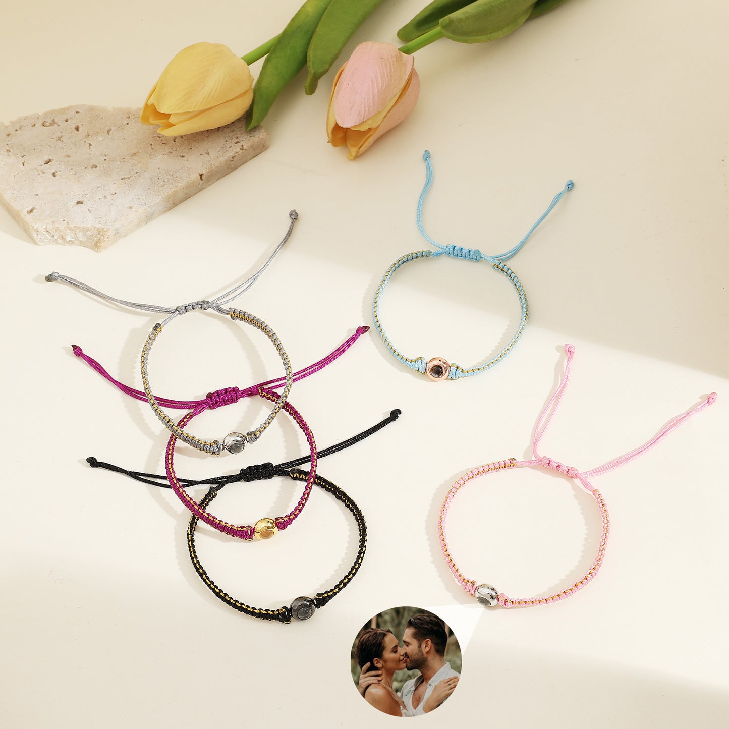 JSJOY Projection Bracelet Photo Bracelet Personality picture Couples bracelet Minimalism Jewelry Commemorative Gift
