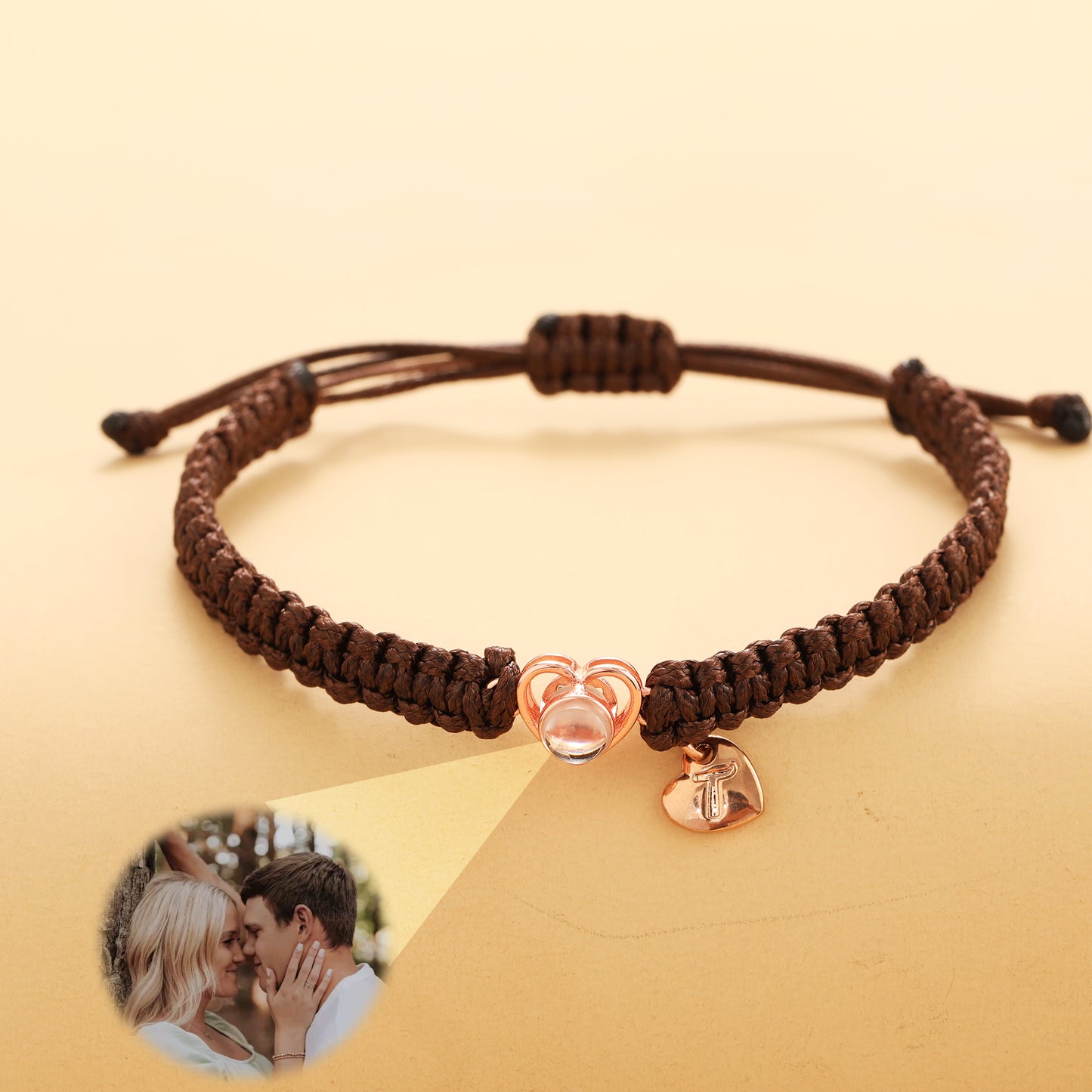 JSJOY Custom Photo Projection Bracelet Picture Bracelets For Couples Minimalist Handmade Bracelet Personalized Jewelry Memorial Gift For Her Him