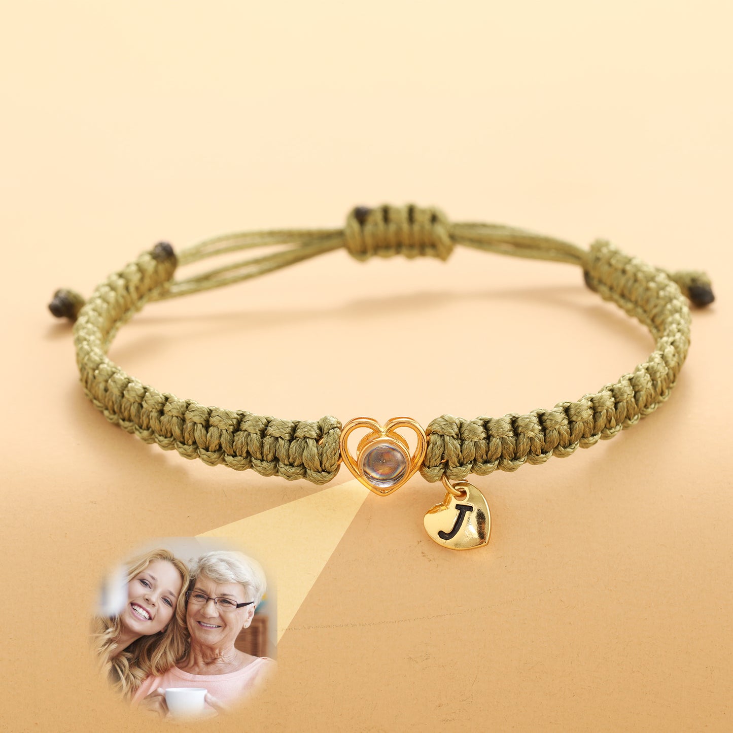 JSJOY Custom Photo Projection Bracelet Picture Bracelets For Couples Minimalist Handmade Bracelet Personalized Jewelry Memorial Gift For Her Him
