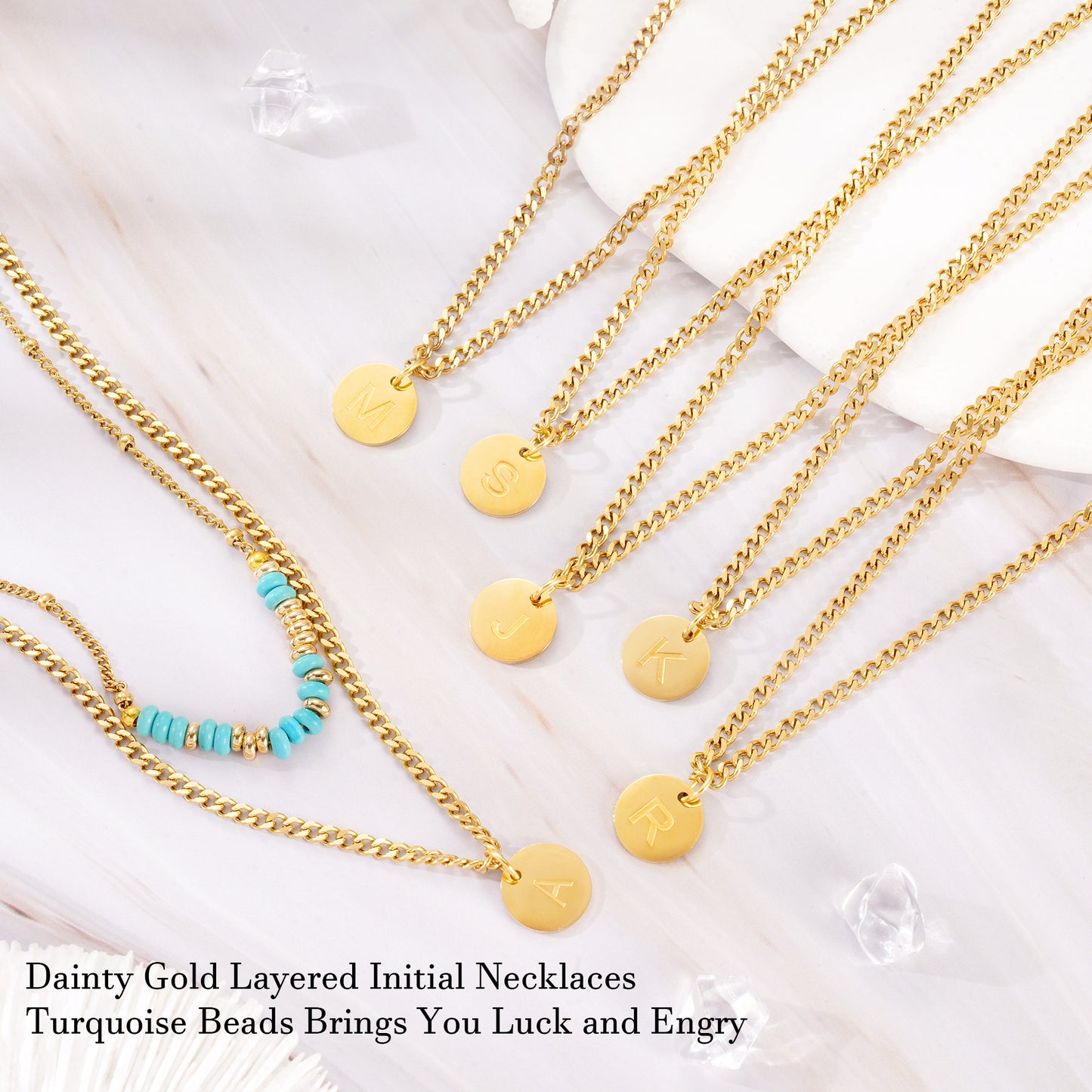 JSJOY Letter Necklace for Women Beaded Necklace with Morse Code I Love You Message Layered Gold Necklaces for Women Girls D Initial Necklace Choker Birthday Graduation Gifts for Her