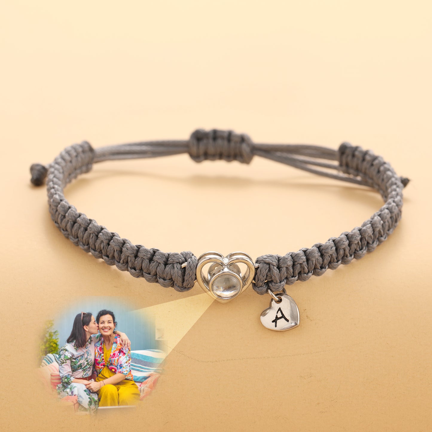 JSJOY Custom Photo Projection Bracelet Picture Bracelets For Couples Minimalist Handmade Bracelet Personalized Jewelry Memorial Gift For Her Him