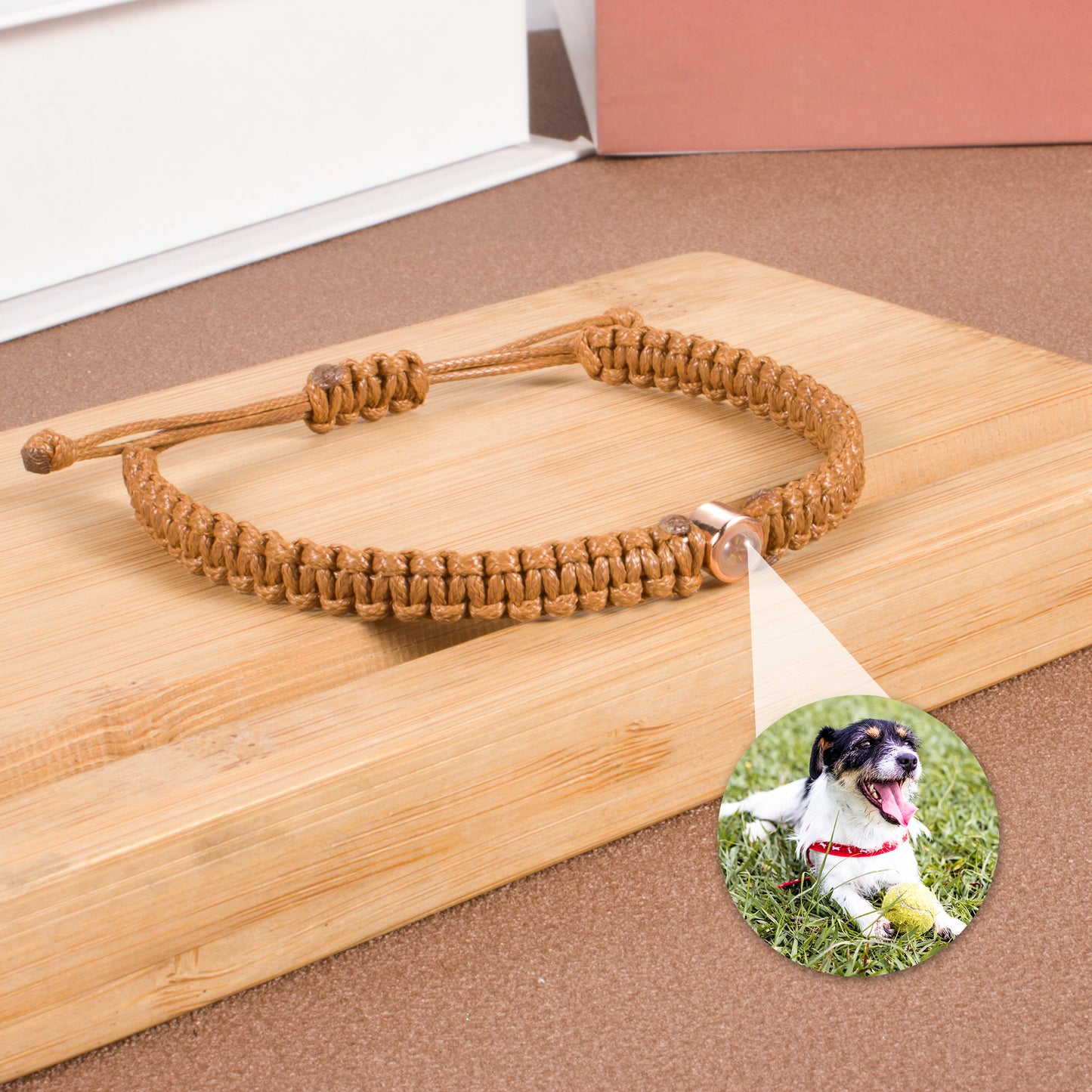 Personalized Photo Projection Charm Bracelet Friendship Picture Projection Braided Rope Bracelets Minimalism Handmade Jewelry for Friend