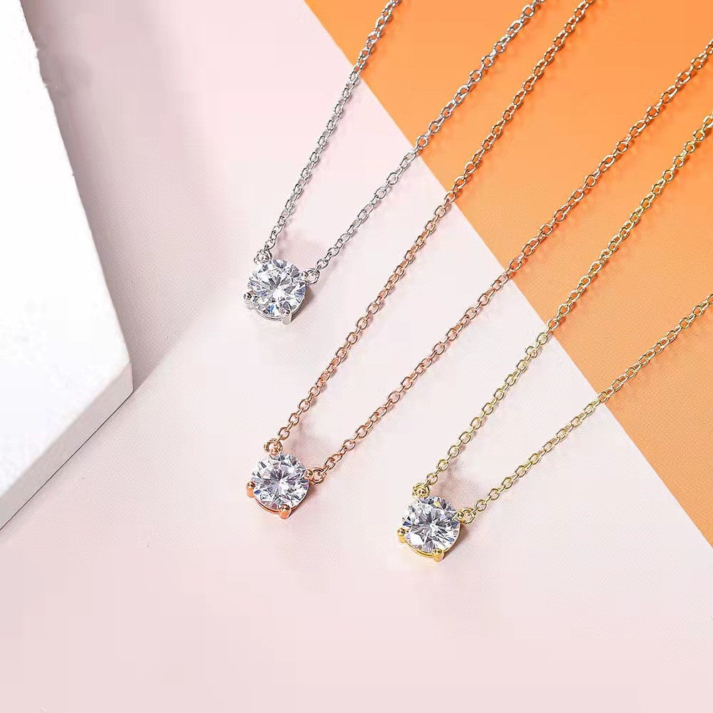 Silver Necklace For Women Cubic Zirconia Necklaces Crystal Pendants Womens Jewelry Mother Day Birthday Gift For Her