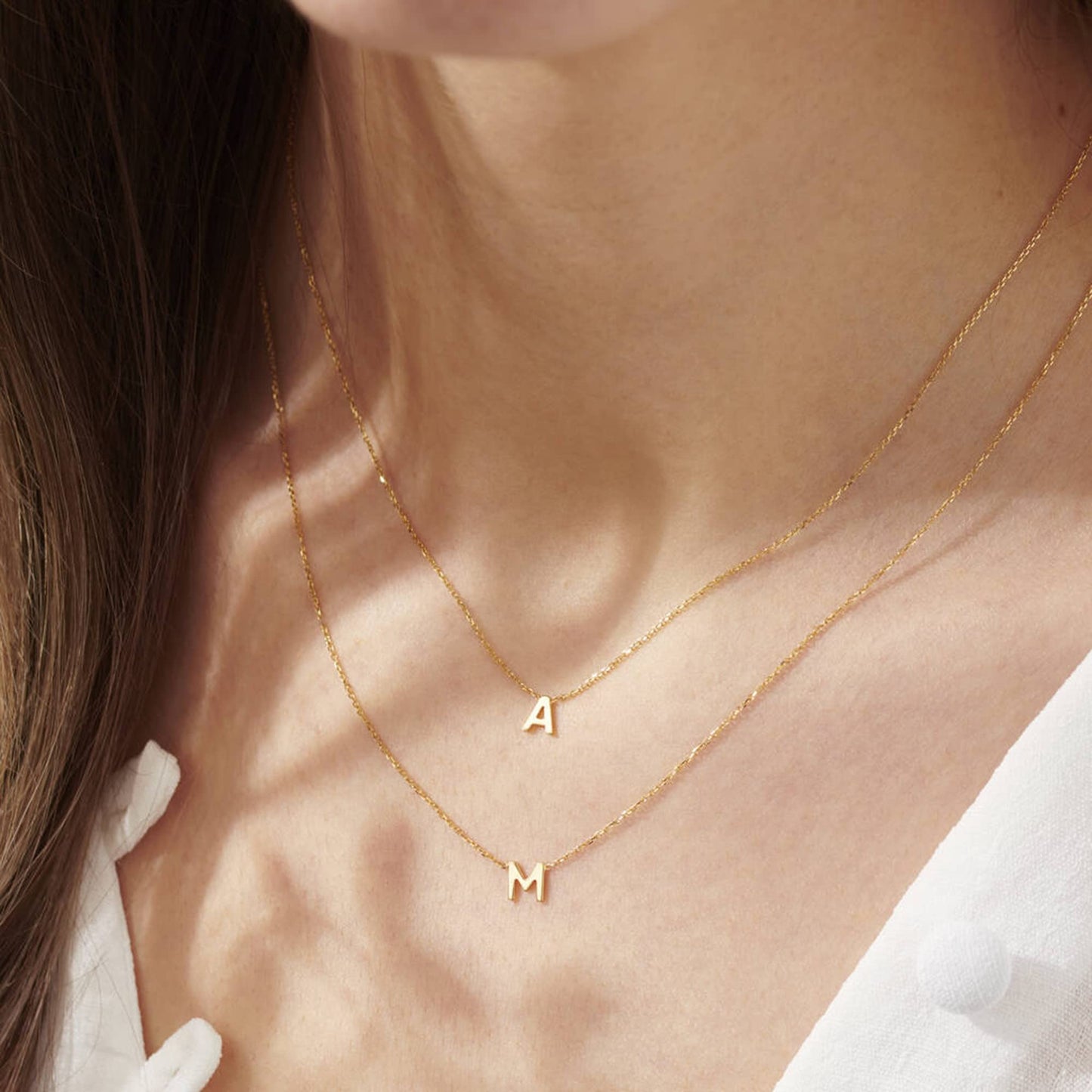 JSJOY Initial Necklaces for Women, Dainty Gold Letter Necklace 14k Gold Plated Personalized Initial Pendant Necklace Cute Letter Name Choker Necklaces for Teen Girls Jewelry