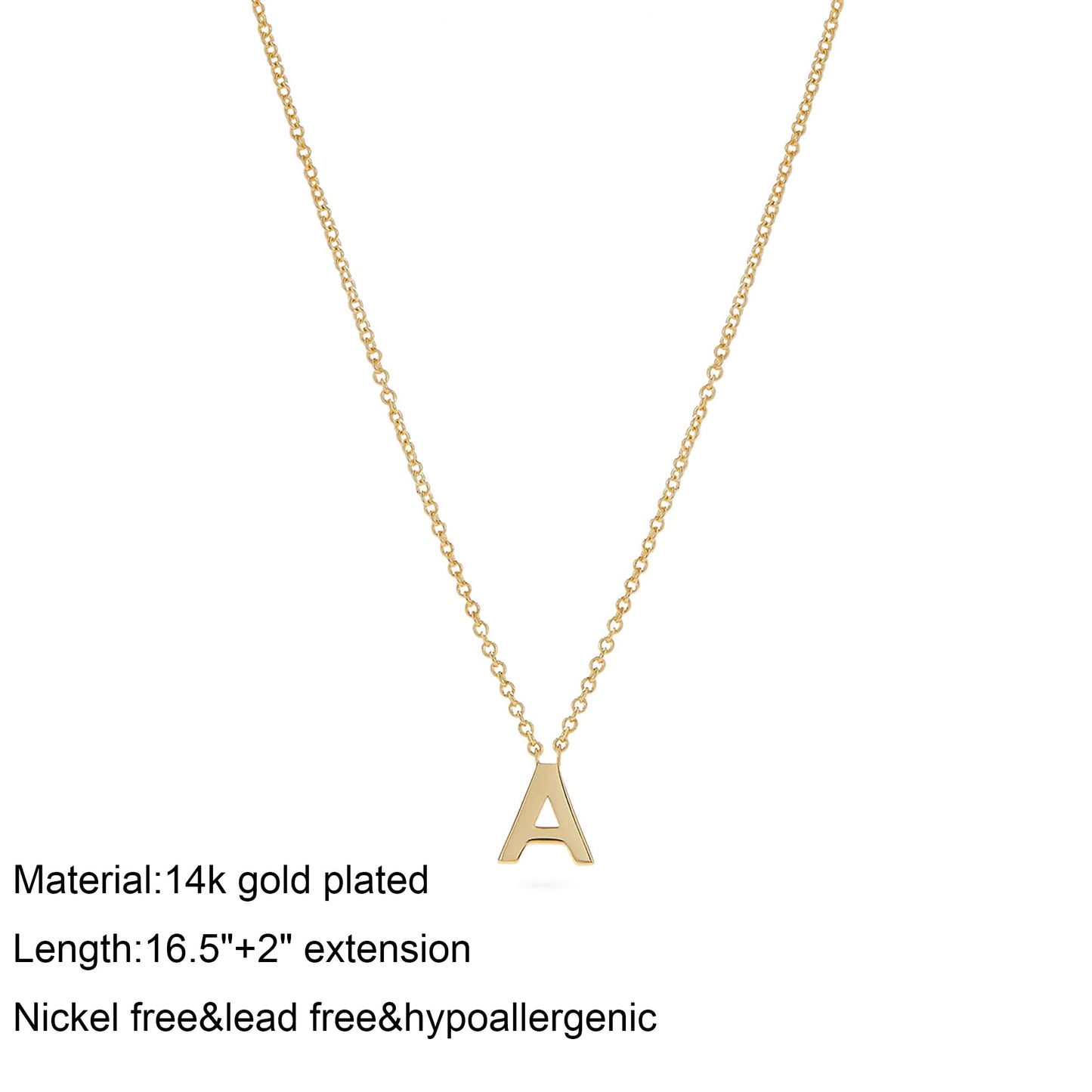 JSJOY Initial Necklaces for Women, Dainty Gold Letter Necklace 14k Gold Plated Personalized Initial Pendant Necklace Cute Letter Name Choker Necklaces for Teen Girls Jewelry