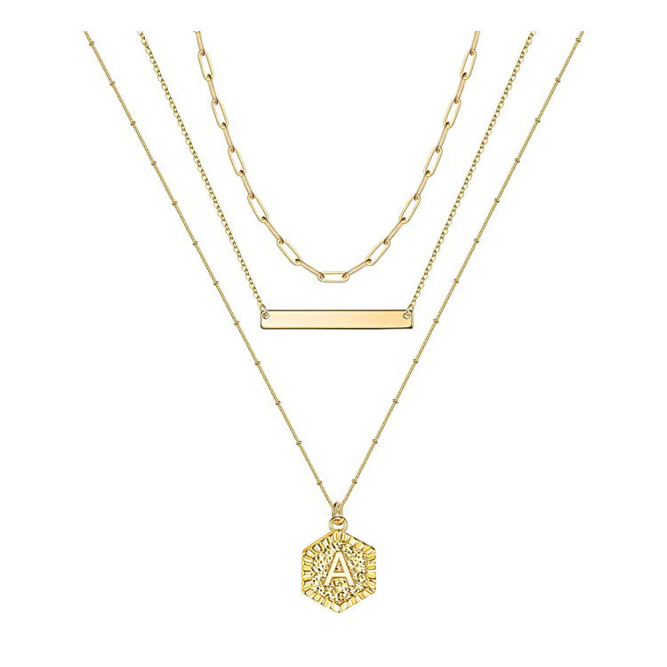  Gold Initial Necklaces for Women, 14K Gold Plated