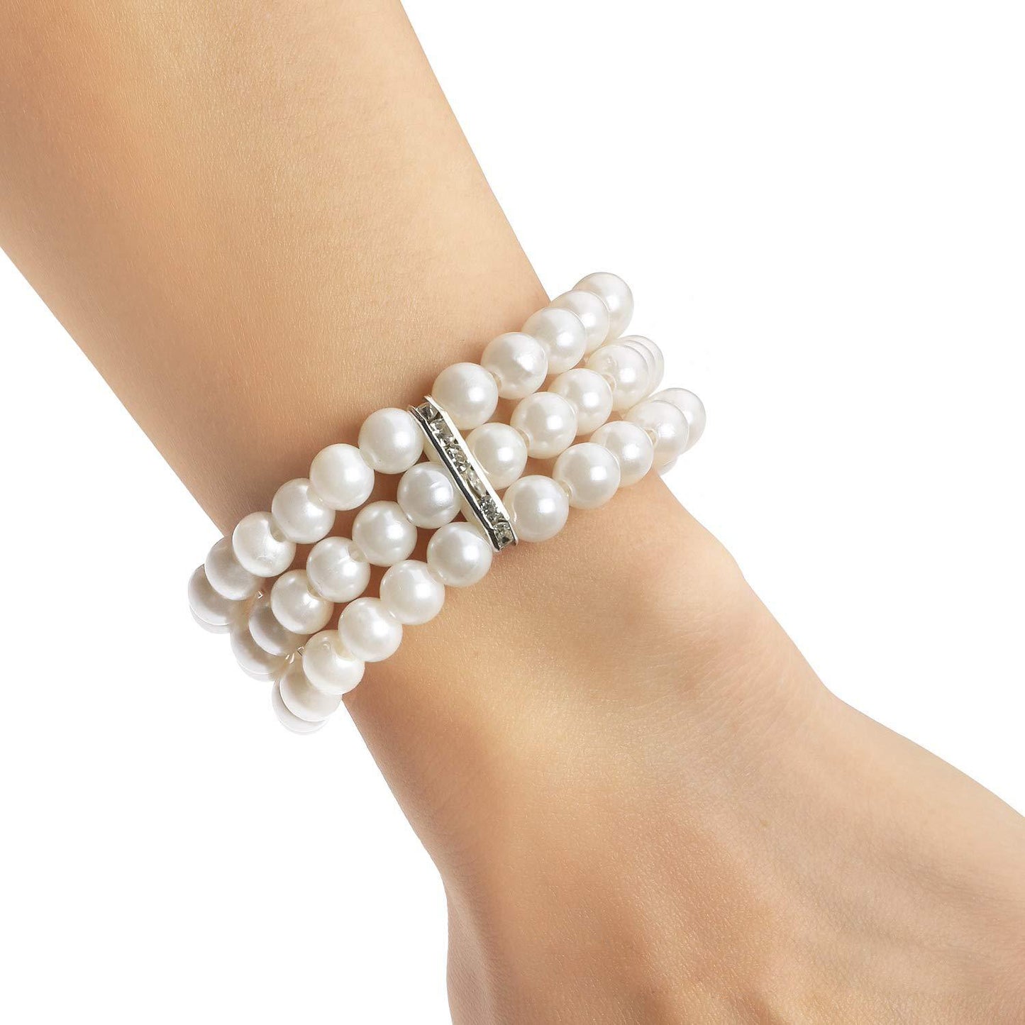 3-layer pearl bracelet 1920s Flapper Imitation Pearl Bracelet Great Gatsby Roaring 20s Accessories Jewelry Set