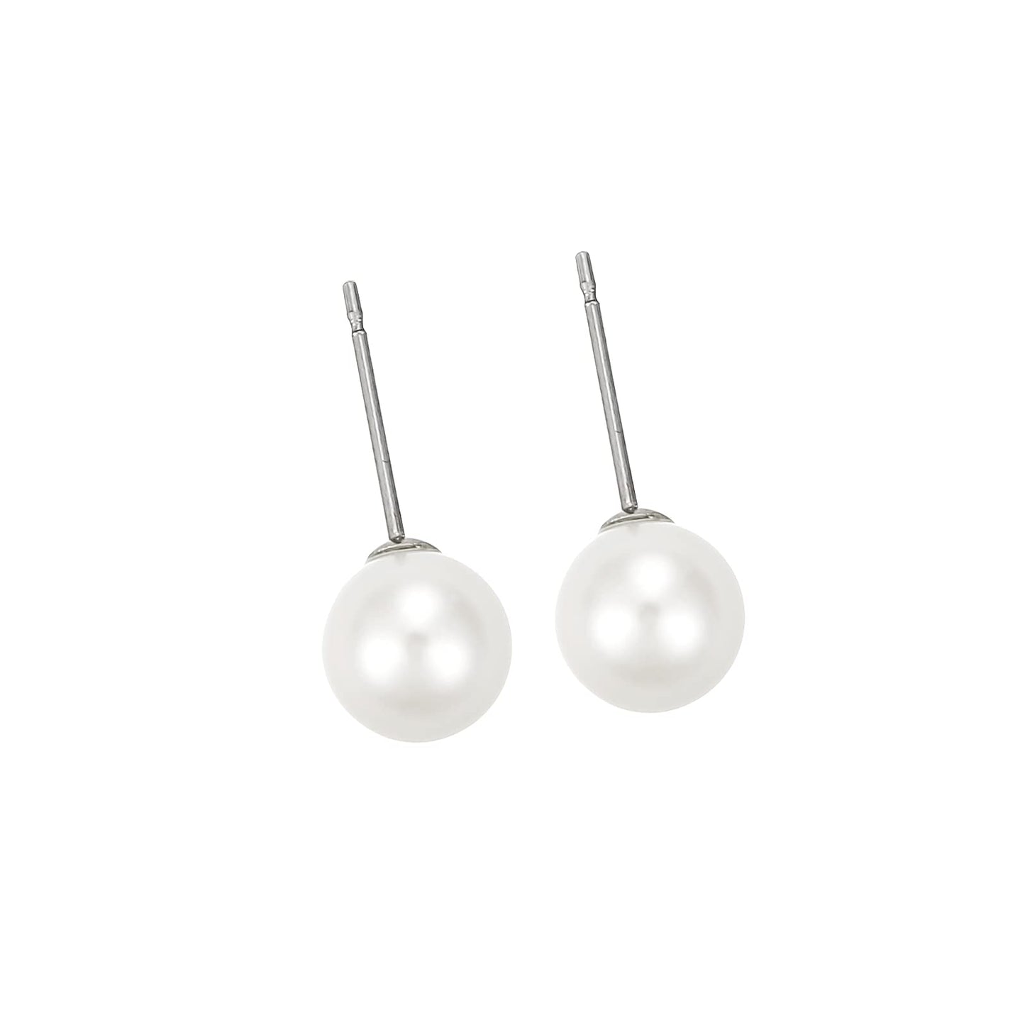 Pearl suit fashion White 8mm Faux Hand Knotted Glass Imitation Pearls Necklace Earring Jewelry 3 Set for Women and Girls