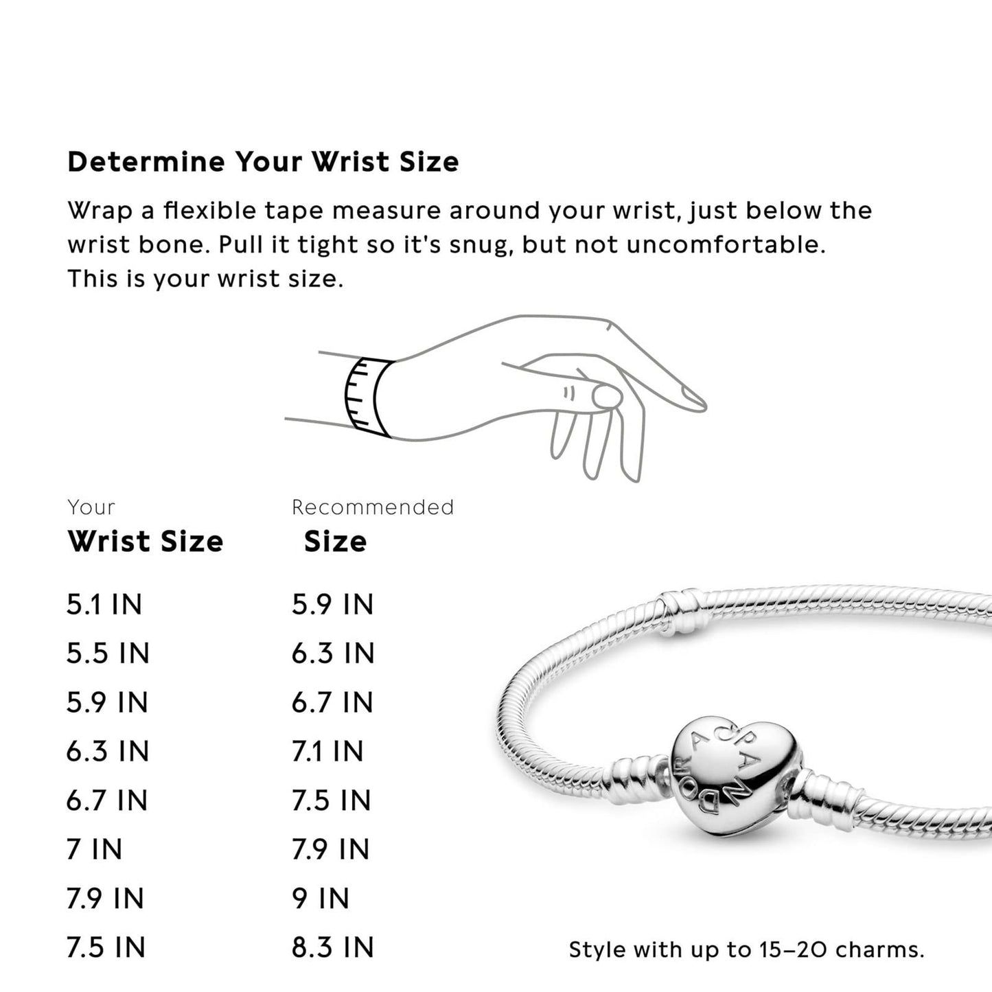 Round silver bracelet Heart Clasp Snake Chain Silver for Women 6.6/9 Inches