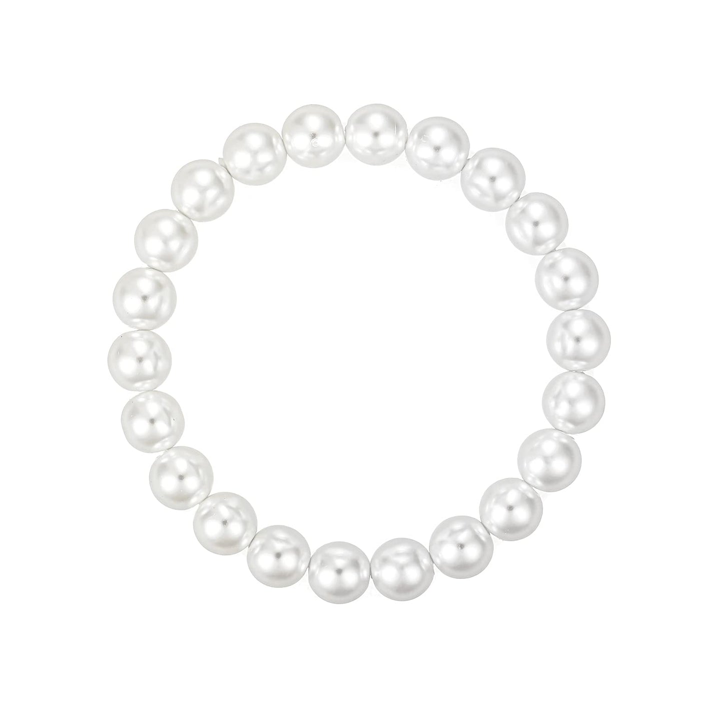 Pearl suit fashion White 8mm Faux Hand Knotted Glass Imitation Pearls Necklace Earring Jewelry 3 Set for Women and Girls