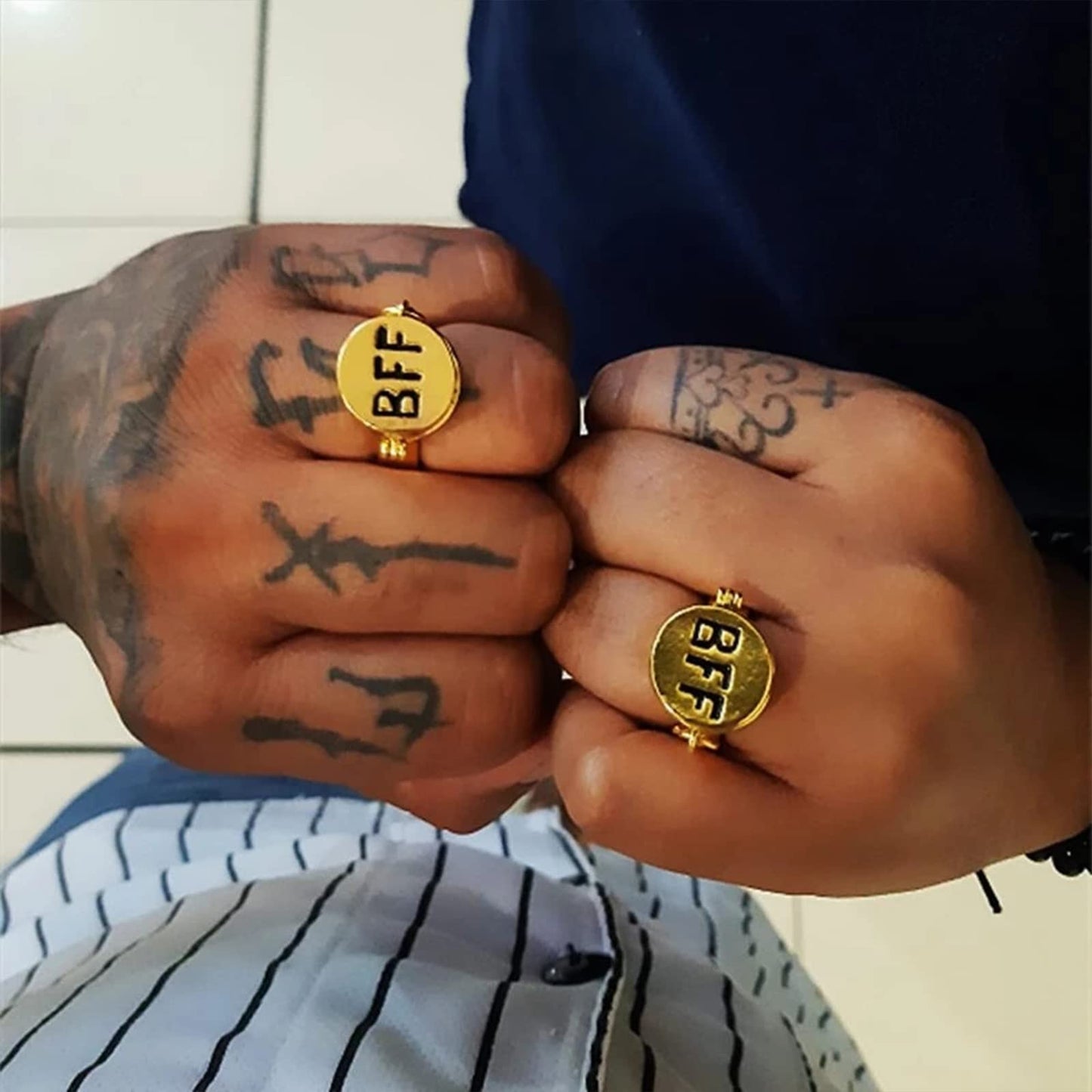 JSJOY BFF Rings for 2 Best Friends Forever Ring Sponge_bob Cute Rings Adjustable Rings for Teen Girls Friendship Rings Matching Couple Rings Gold Rings