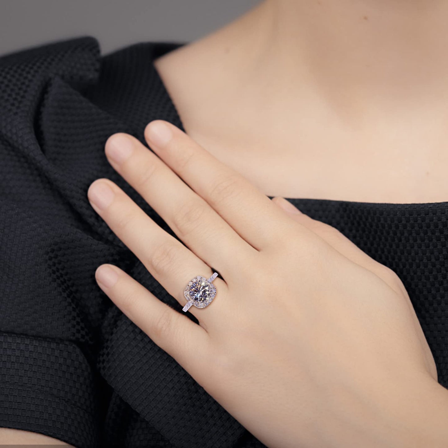 JSJOY Women Full Diamond Ring Fashion Exquisite Full Diamond Ring for Women Engagement Ring Jewelry Gifts Women Full Diamond Ring