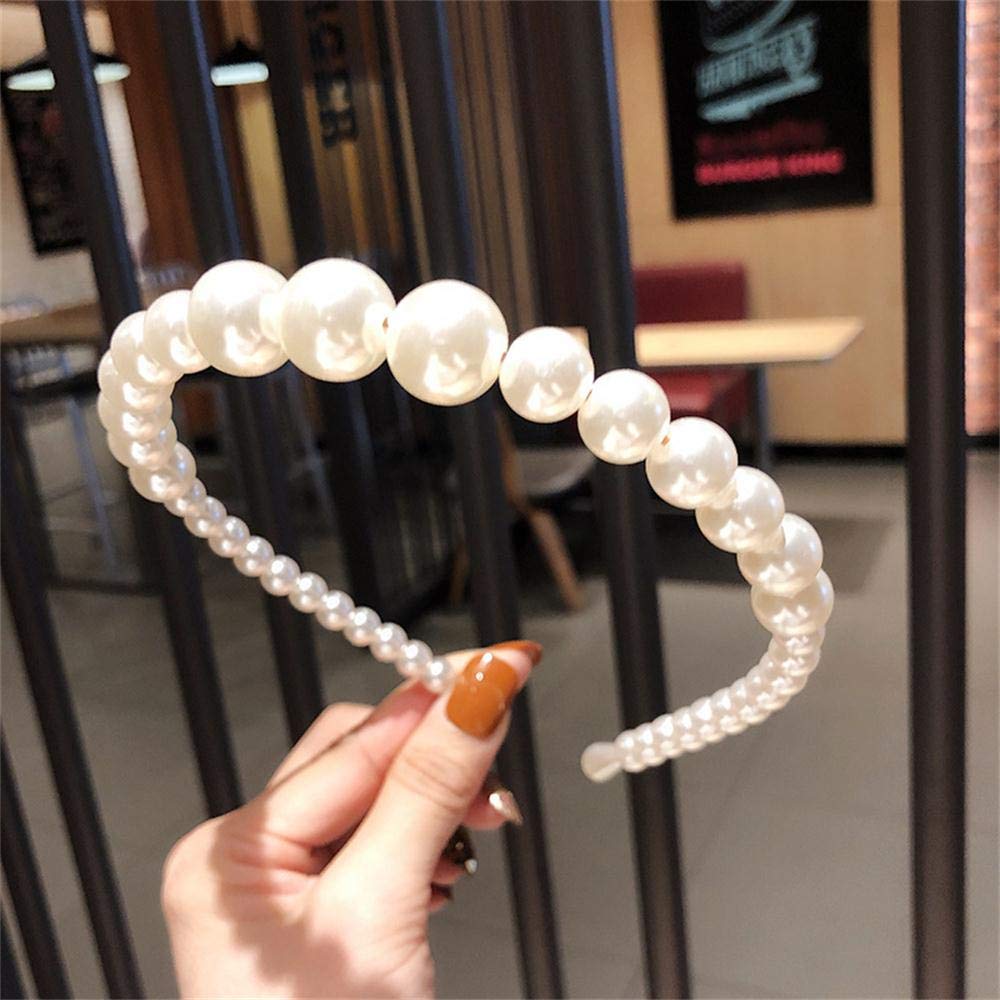Pearl Hairbands 3pcs White Faux Pearl Hairbands Bridal Hair Hoop Wedding Hair Accessories Pearl Headbands for Women Girls