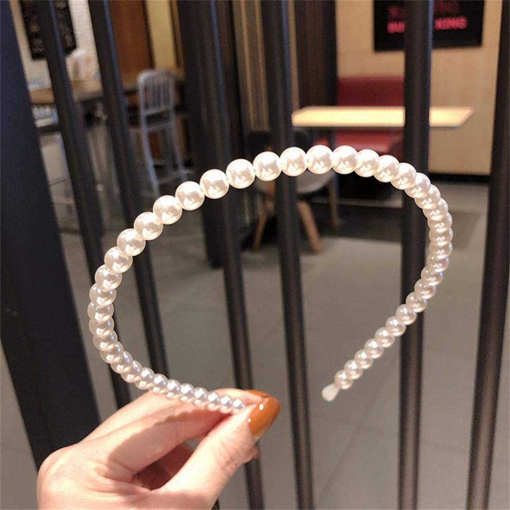 Pearl Hairbands 3pcs White Faux Pearl Hairbands Bridal Hair Hoop Wedding Hair Accessories Pearl Headbands for Women Girls