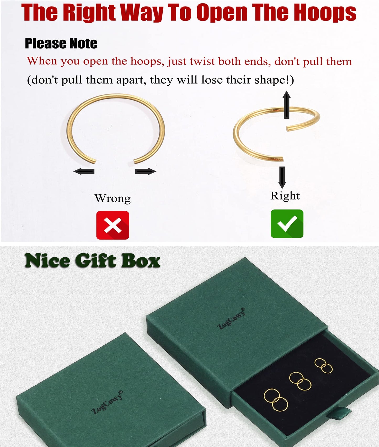 JSJOY 3 Pairs 14K Gold Filled Sterling Silver Small Hoop Earrings for Women Tiny Cartilage Hoop Earring Helix Tragus Piercing Jewelry 22G Nose Rings Hoops for Girls