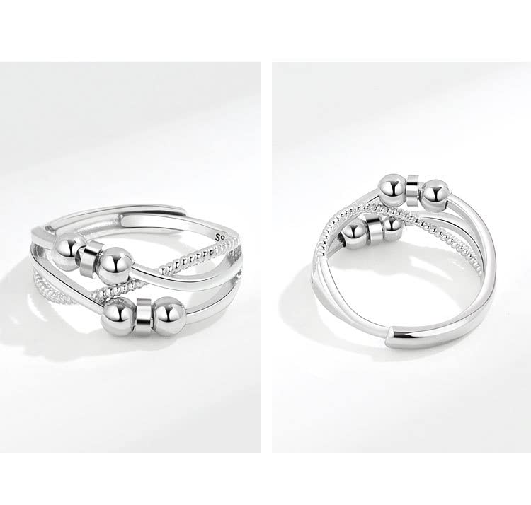 To My Daughter Fidget Ring for Anxiety Adjustable Stacking RING Fidget Rings for Anxiety for Women Anxiety Relief Rainbow Fidget Ring Jewelry Gifts