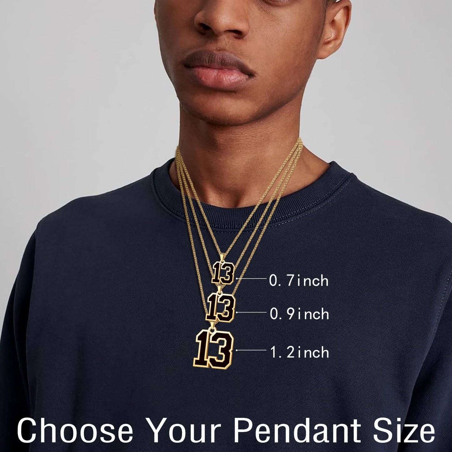 JSJOY Number Necklaces for Athletes 00-99 Jersey Number Chain Personalized Custom with Name Sports Soccer Football Basketball Baseball for Men Girls