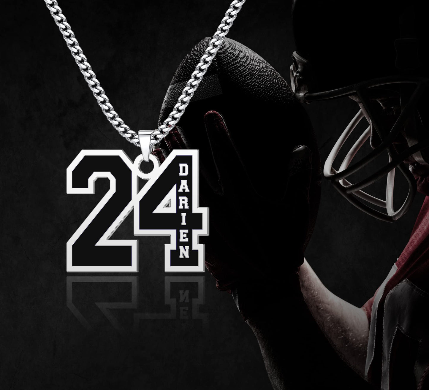 JSJOY Number Necklaces for Athletes 00-99 Jersey Number Chain Personalized Custom with Name Sports Soccer Football Basketball Baseball for Men Girls