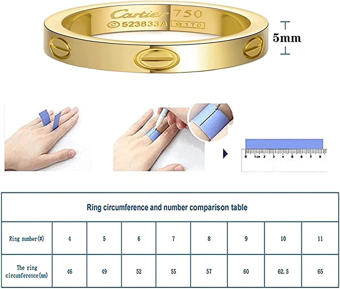 Diamond Ring Love Rings with Screw Design for Women Band Promise Rings 18k Titanium Steel Jewelry Birthday Gifts for Womens Mens Valentines Day