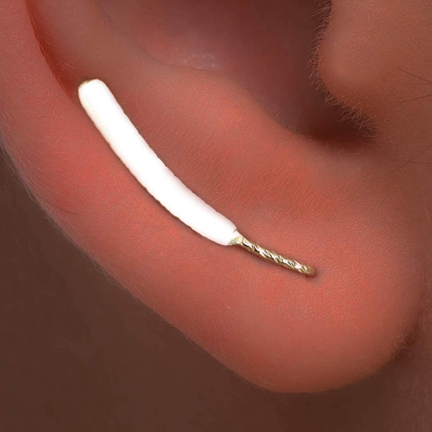 JSJOY Earrings Sterling Silver Ear Climbers Long Curved Bar Studs Ear crawlers,Ear Jackets