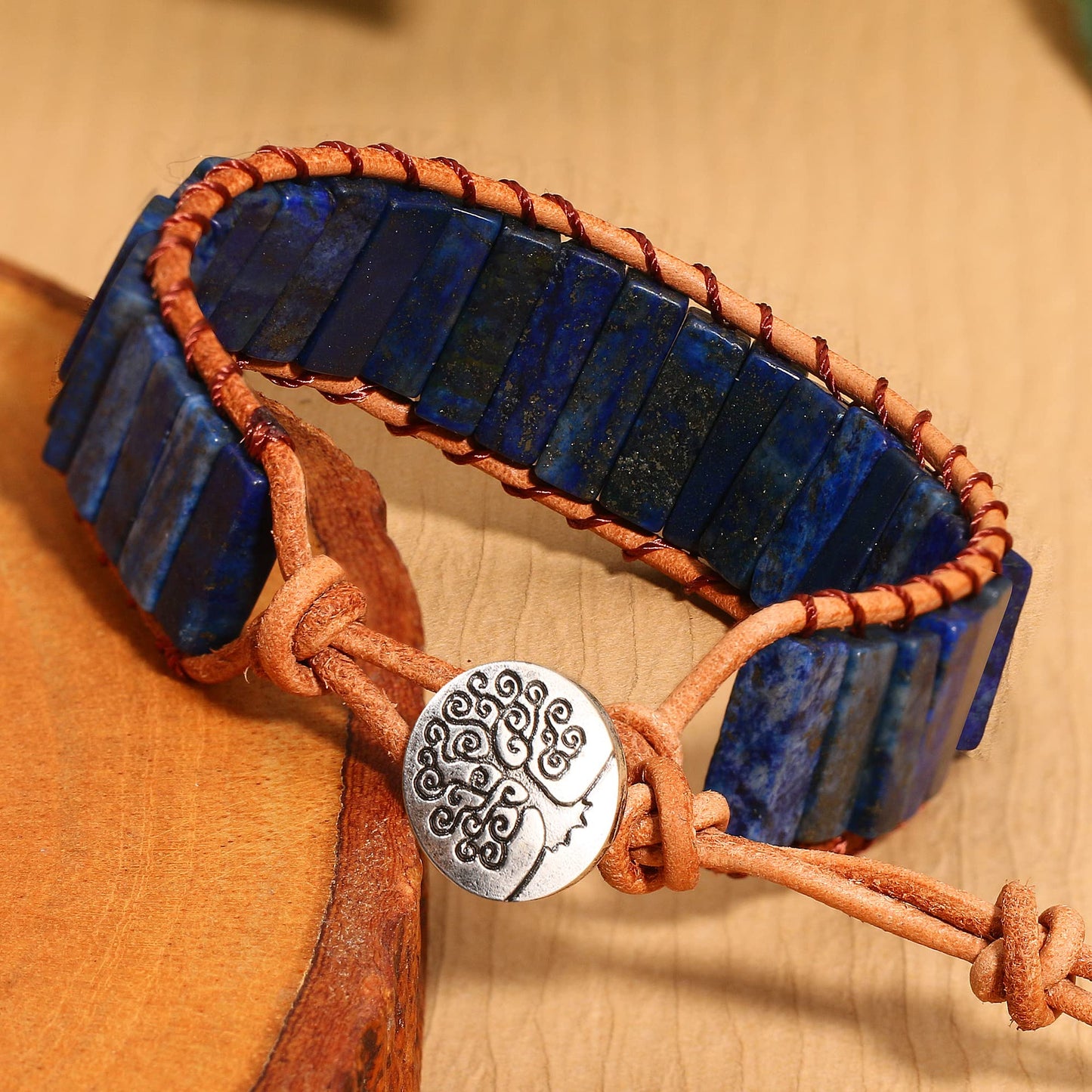 JSJOY Natural stone bracelet for Women,Handmade Healing Crystal Jasper Beads Bracelet with Tree of Life Button Women Jewelry Gifts