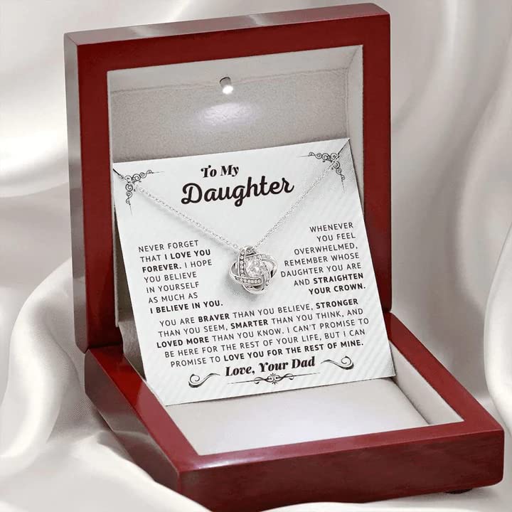 Daughter Gifts From Dad - To My Daughter Necklace From Dad Believe In Yourself Love Knot Necklace Gifts For Daughter On Birthday Gifts For Daughter Father Daughter Gifts Christmas Graduation Valentine Idea Gifts