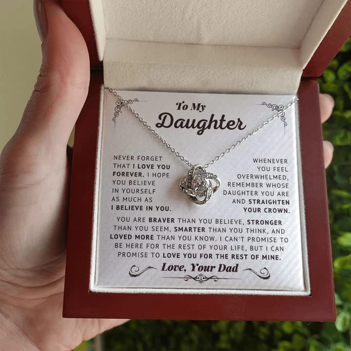 Daughter Gifts From Dad - To My Daughter Necklace From Dad Believe In Yourself Love Knot Necklace Gifts For Daughter On Birthday Gifts For Daughter Father Daughter Gifts Christmas Graduation Valentine Idea Gifts