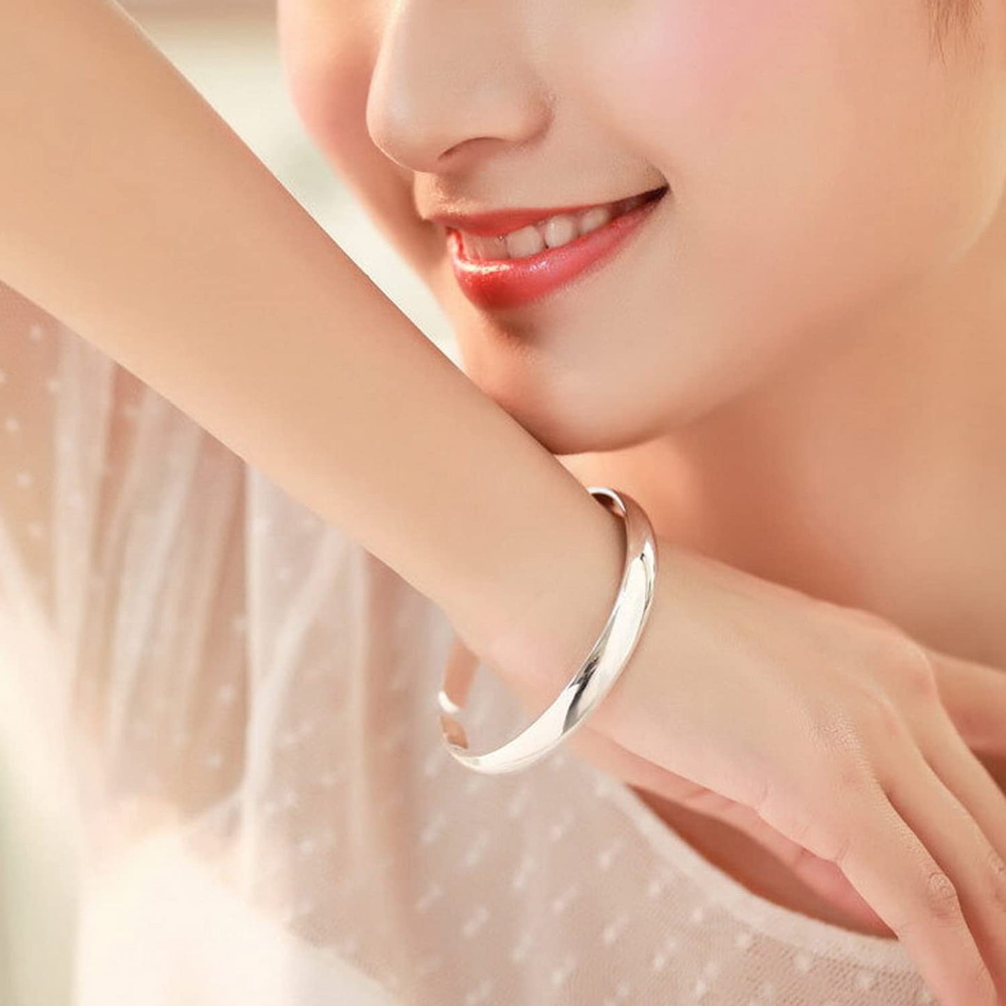 JSJOY Handmade Bracelet for Women 925 Sterling Silver Bangle Bracelet with Gift Box Braided Cuff Bracelet Wrap Birthday Gifts