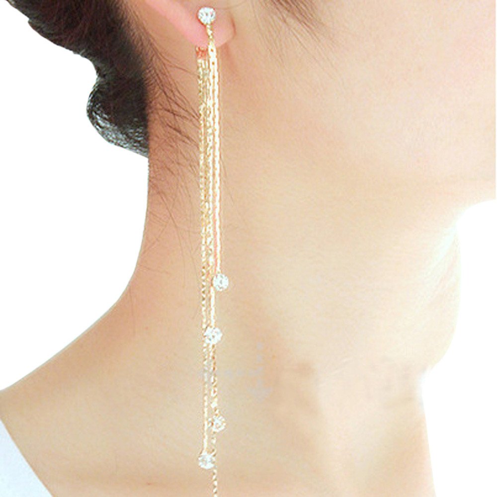 Hummingbird Earrings Rhinestone Chain Tassel Earring Lady Earchain Jewelry Fashionable Earrings Dangling Women Girls Valentine's Day Birthday Gifts