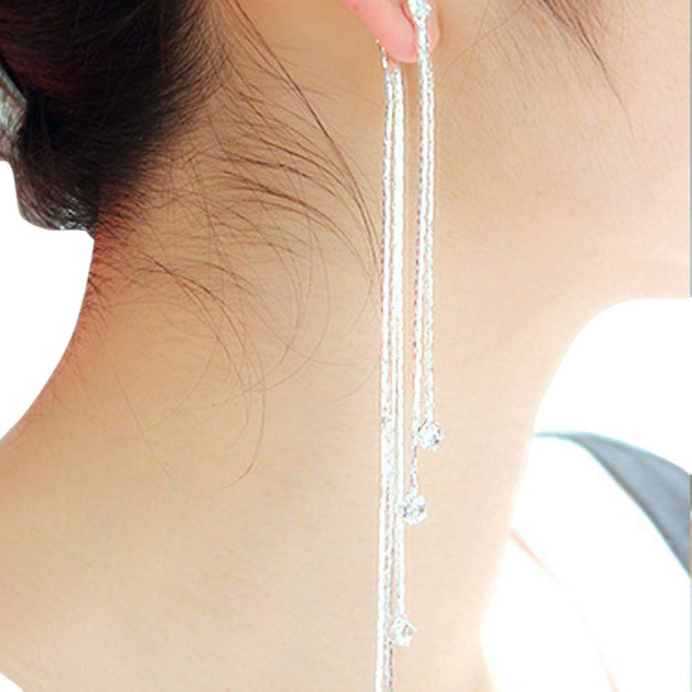 Hummingbird Earrings Rhinestone Chain Tassel Earring Lady Earchain Jewelry Fashionable Earrings Dangling Women Girls Valentine's Day Birthday Gifts