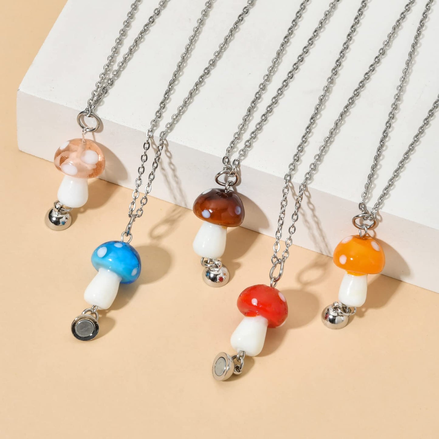 JSJOY Magnetic Mushroom Necklaces Cute Friendship Birthday Gifts for Women Teen Girls BFF Jewlery for Best Friends Bestie Sister