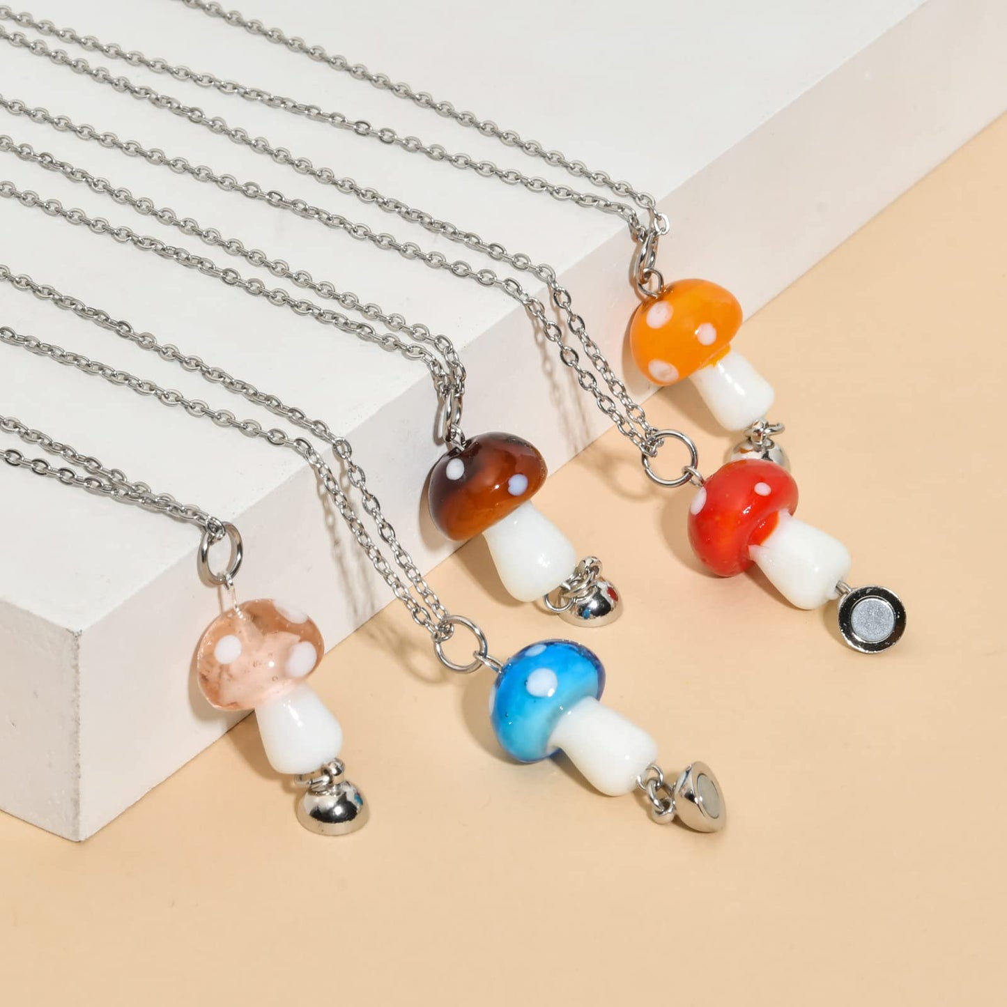 JSJOY Magnetic Mushroom Necklaces Cute Friendship Birthday Gifts for Women Teen Girls BFF Jewlery for Best Friends Bestie Sister