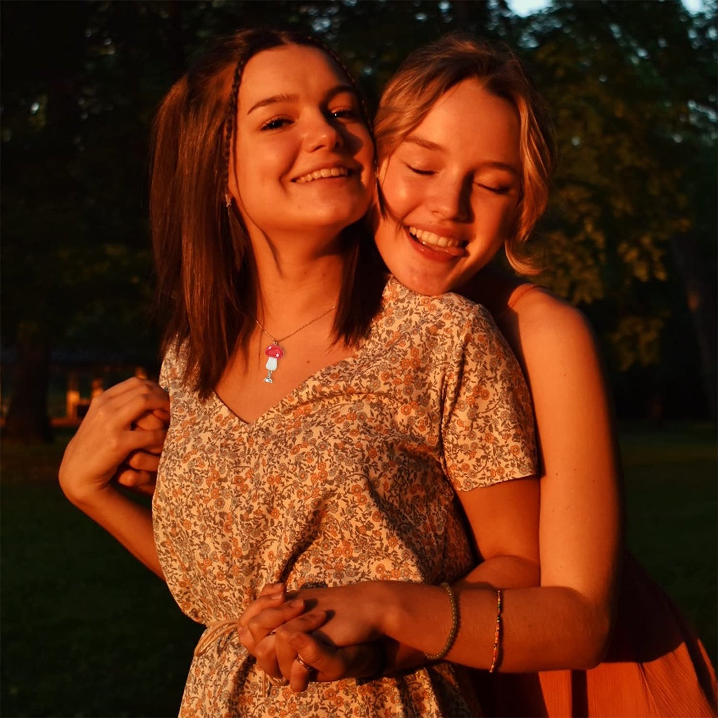 JSJOY Magnetic Mushroom Necklaces Cute Friendship Birthday Gifts for Women Teen Girls BFF Jewlery for Best Friends Bestie Sister