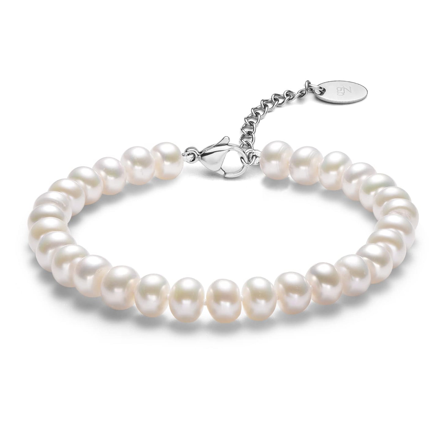 Pearl Bracelet for Women 6-7mm S925 Sterling Silver Freshwater Cultured Pearl Bracelets for Women Girl Mom 7 Inche Precious holiday gifts