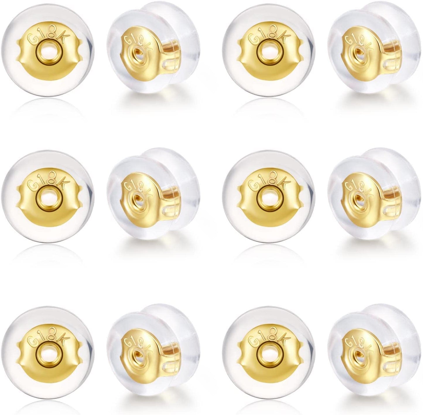 Sterling Silver Locking Secure Earring Backs for Studs Silicone Earring Backs Replacements for Studs Droopy Ears No-Irritate Hypoallergenice Earring Backs for Adults&Kid