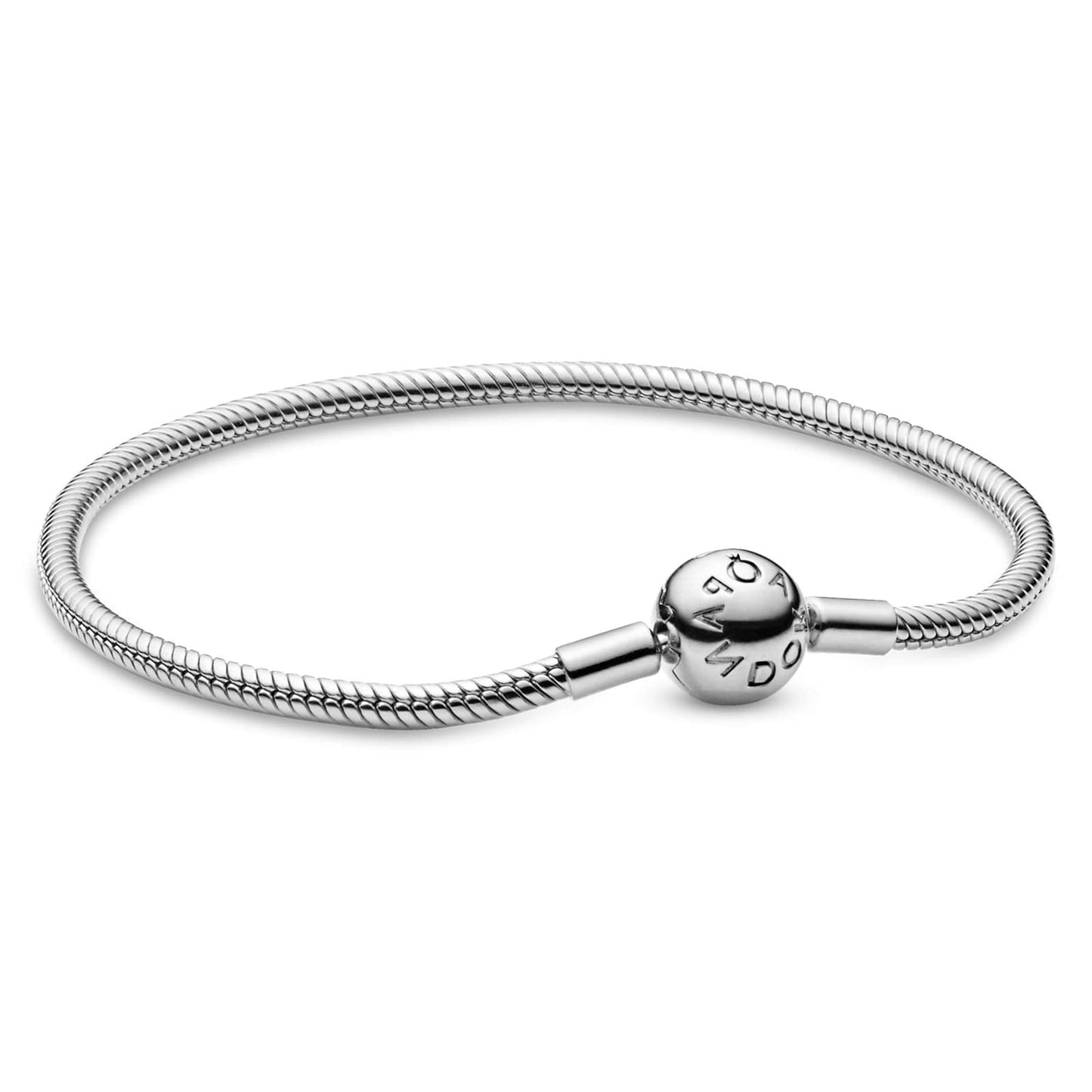 Round silver bracelet Heart Clasp Snake Chain Silver for Women 6.6/9 Inches