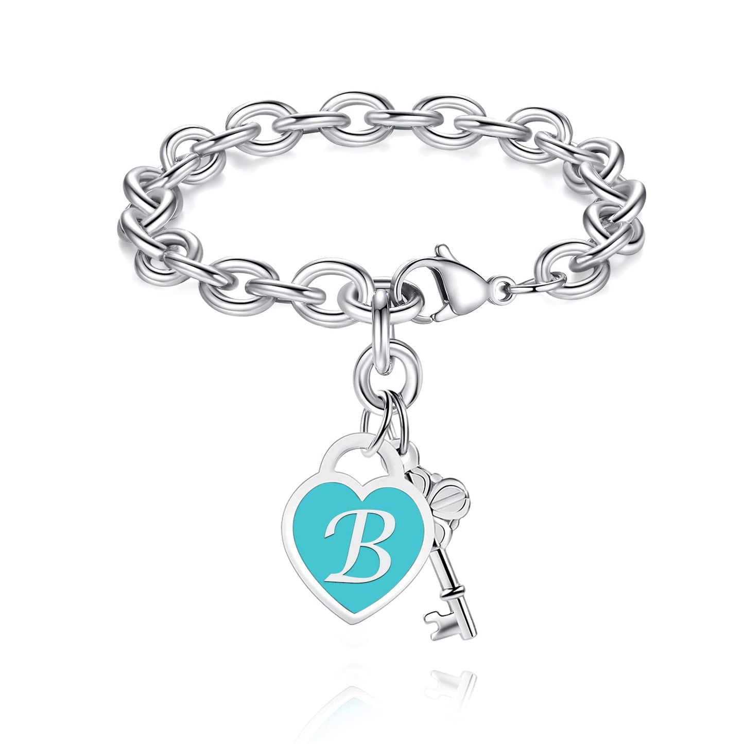26 Letters Heart Bracelet Initial Charm Bracelets for Teen Girls Women - Stainless Steel Jewelry Birthday Valentines day Christmas Gifts for Teenage Girls Women