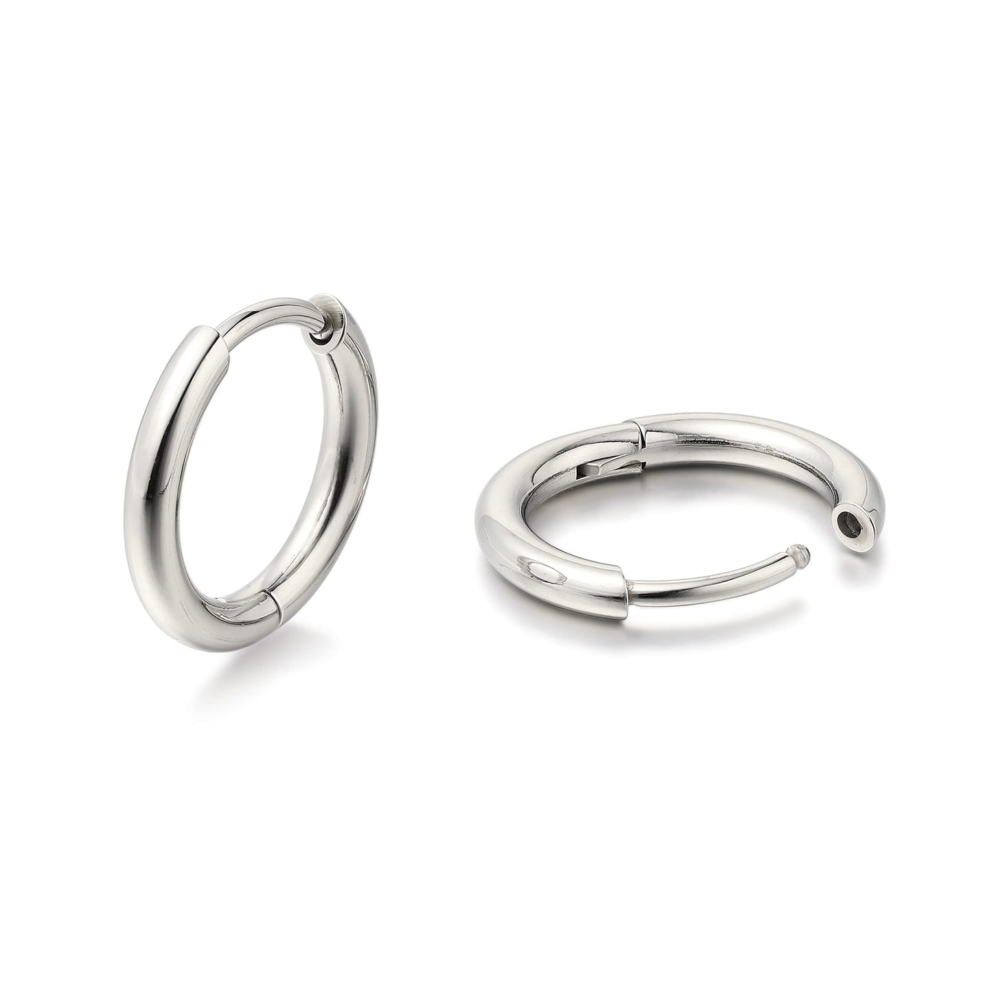 G23 Pure Titanium Pairs Small Huggie Hoop Earrings Hypoallergenic Lightweight Cartilage Hoops Small Cubic Zirconia Cuff Earrings Mini Piercing Jewelry for Women Girls Teen Holiday commemorative gifts