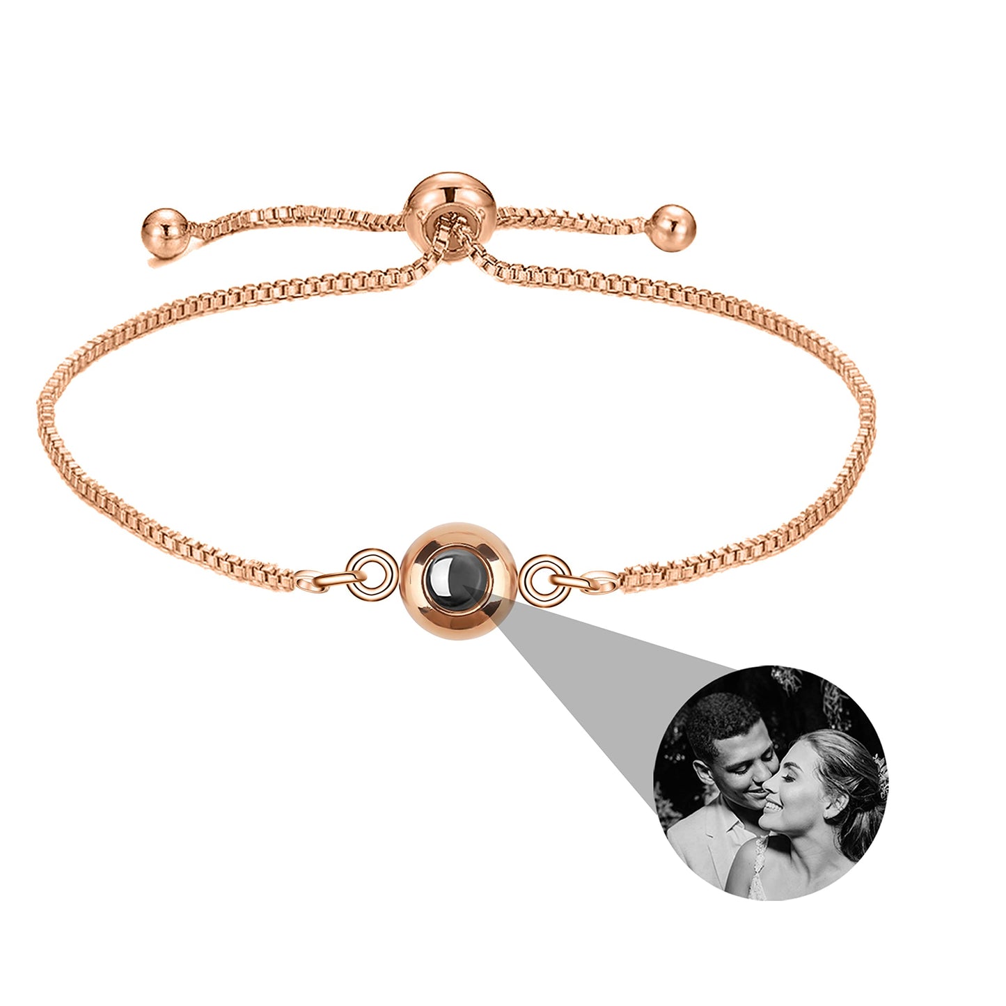 Custom Photo Bracelet Personalized Photo Projection Bracelet Circle Photo Bracelets with Picture Inside for Women Men Couple Best Friend gife