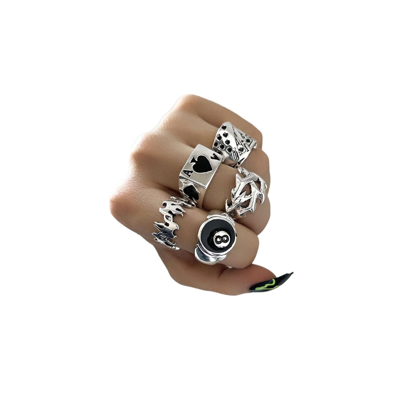 JSJOY Gold Stacking Rings for Women Butterfly Knuckle Rings Snake Rings Moon Star Rings Heart Stacking Rings for Girls