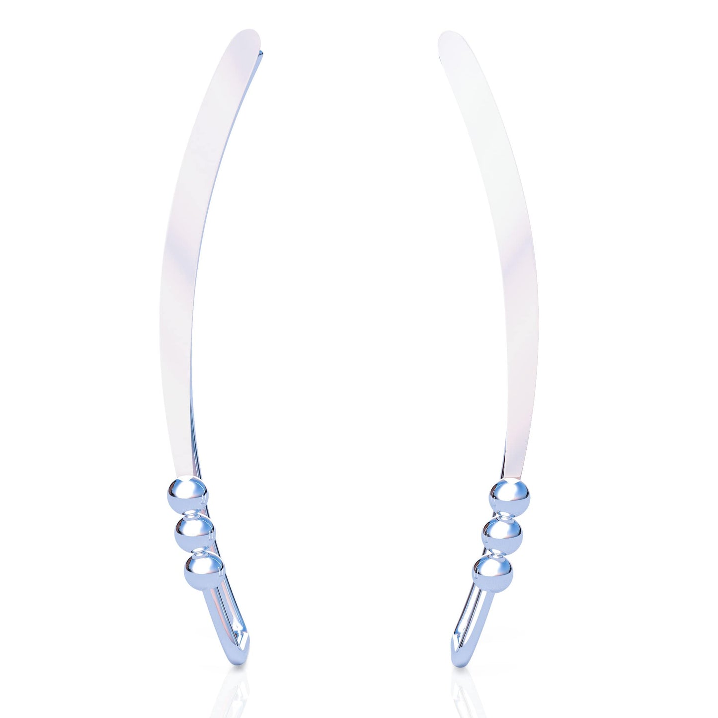 JSJOY Earrings Sterling Silver Ear Climbers Long Curved Bar Studs Ear crawlers,Ear Jackets