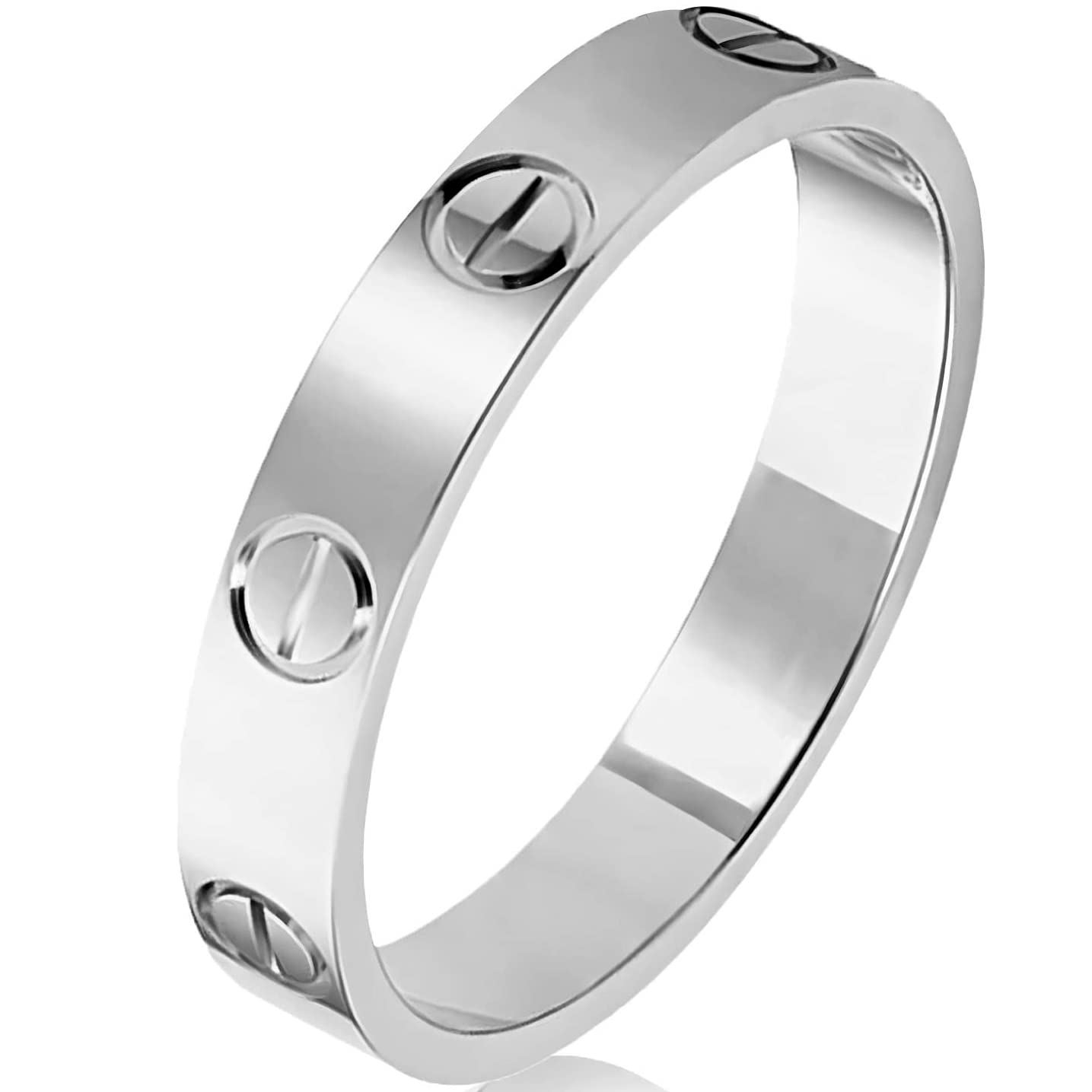 Diamond Ring Love Rings with Screw Design for Women Band Promise Rings 18k Titanium Steel Jewelry Birthday Gifts for Womens Mens Valentines Day