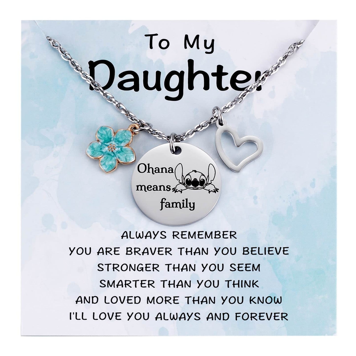 Metal pendantStitch Gift You are My Sunshine Necklace&Greeting Card Stitch Jewelry Stuff Birthday for Little Girls Niece Daughter Granddaughter