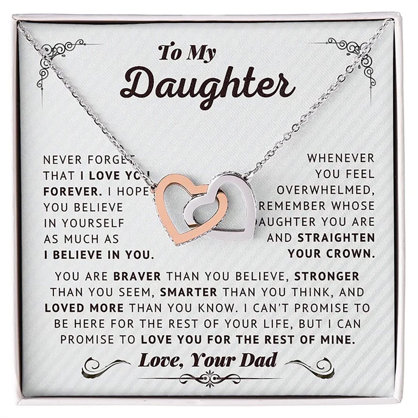 Daughter Gifts From Dad - To My Daughter Necklace From Dad Believe In Yourself Love Knot Necklace Gifts For Daughter On Birthday Gifts For Daughter Father Daughter Gifts Christmas Graduation Valentine Idea Gifts