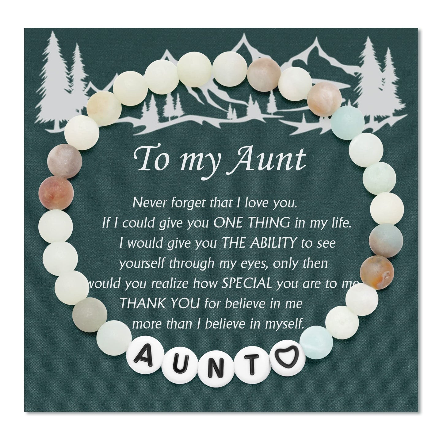 Letter Natural Stone Bracelet Christmas Birthday Valentine Mother's Day Gifts for Women Girls Men