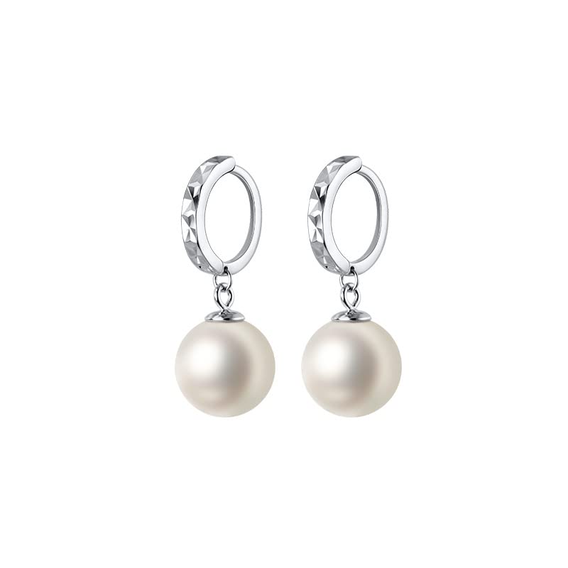 Pearl Fashion Earrings Women's Selected AAAA+ Natural Freshwater Round Pearl Sterling Silver Jewelry Hypoallergenic Mom Earrings Wedding Diamond Christmas Holiday gifts